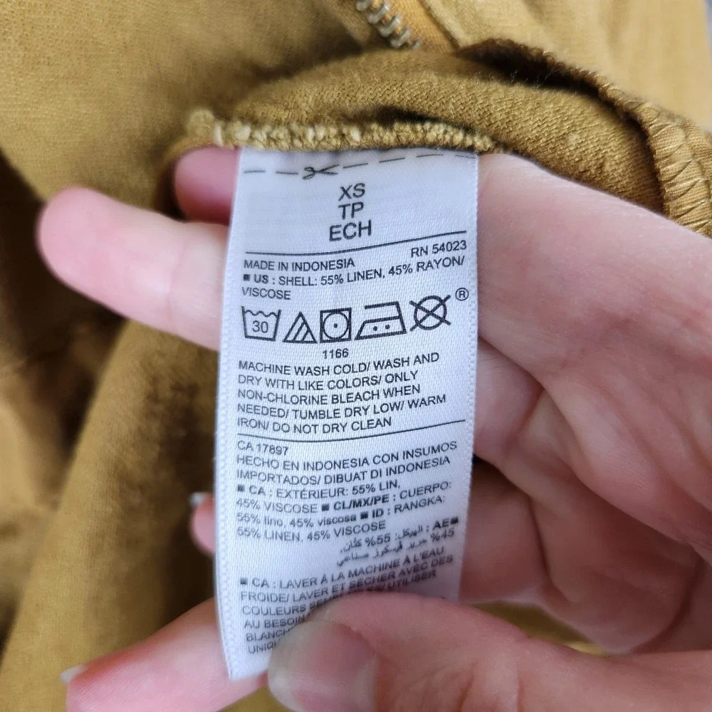 Old Navy Jacket Womens Mustard Brown Utility Field XS Full Zip Drawstring Waist - Picture 4 of 11